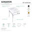 Lavabo console en laiton Kingstonian de 25 pouces avec pieds en laiton Kingston (4 pouces, 3 trous)-50890466