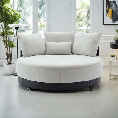 Fauteuil pivotant rond surdimensionné, fauteuil pivotant à 360 °