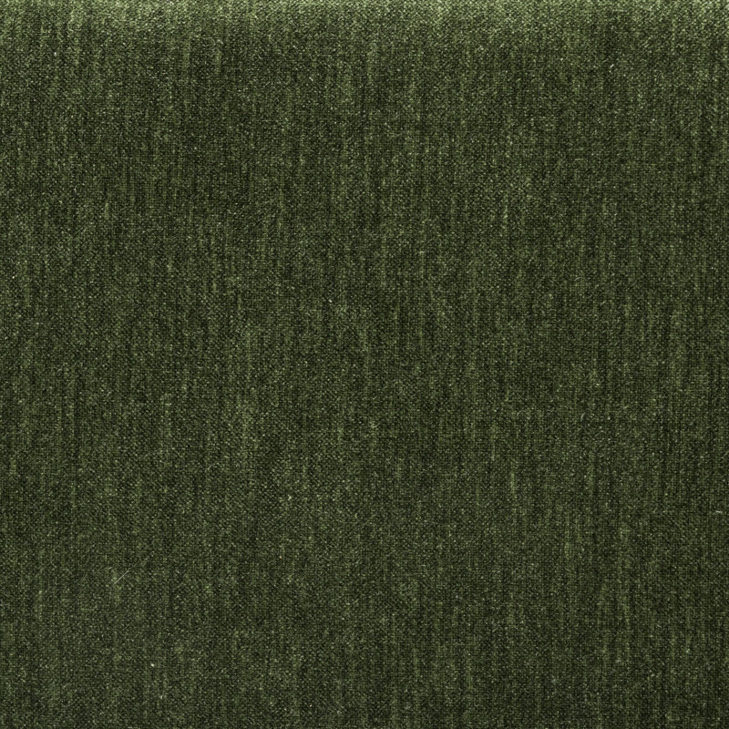 Mckane Upholstered Round Ottoman, Green Fabric