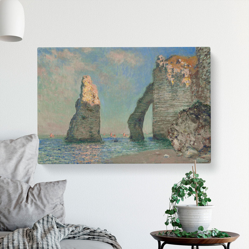 The Cliffs At Etretat by Claude Monet - Wrapped Canvas Painting, 40cm H x 60cm W x 3cm D
