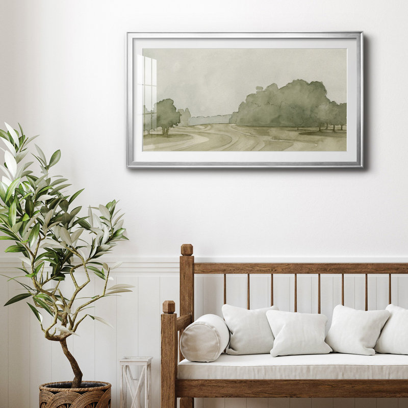 On Course II - reproduction encadrée de qualité supérieure - prête à être accrochée, Argent, H 14,5 po x l 26,5 po x P 1 po