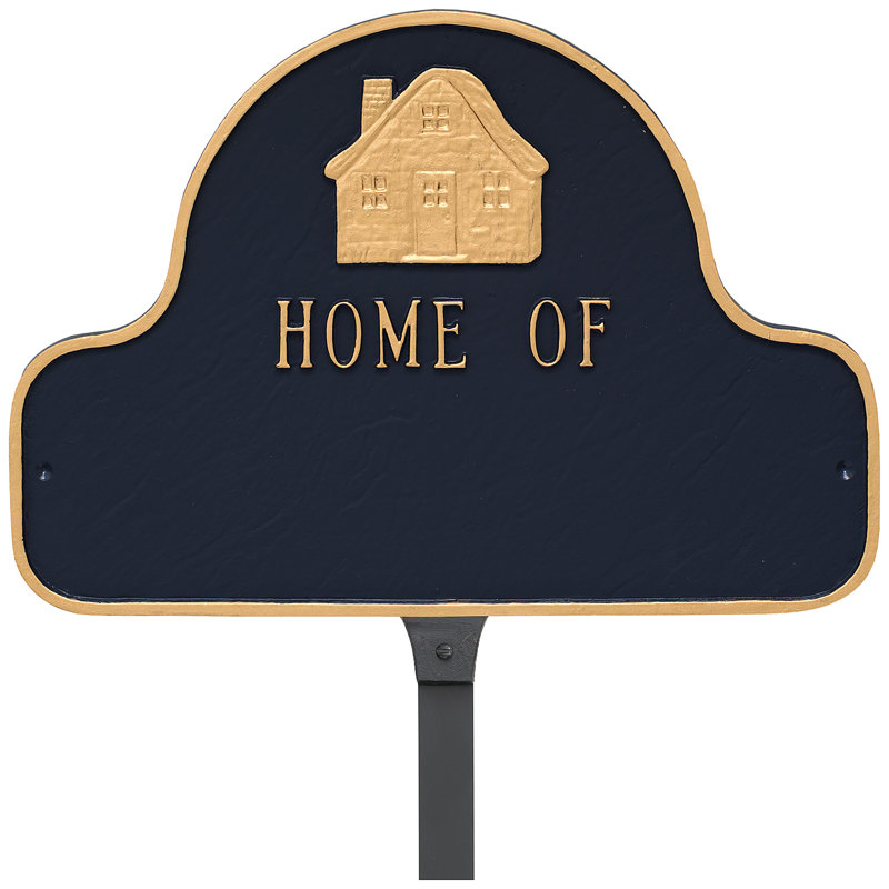 Home of Arch Address Sign Plaque with Lawn Stakes, Yes