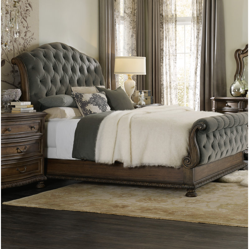 Rhapsody Tufted Bed, King, Brown/Beige