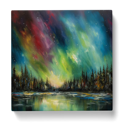 Northern Lights Impressionism - Wrapped Canvas