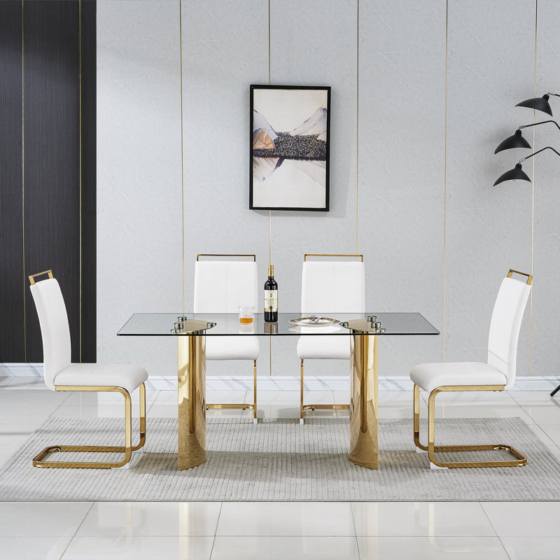 Burdell Dt210 Rectangular Dining Table, Silver