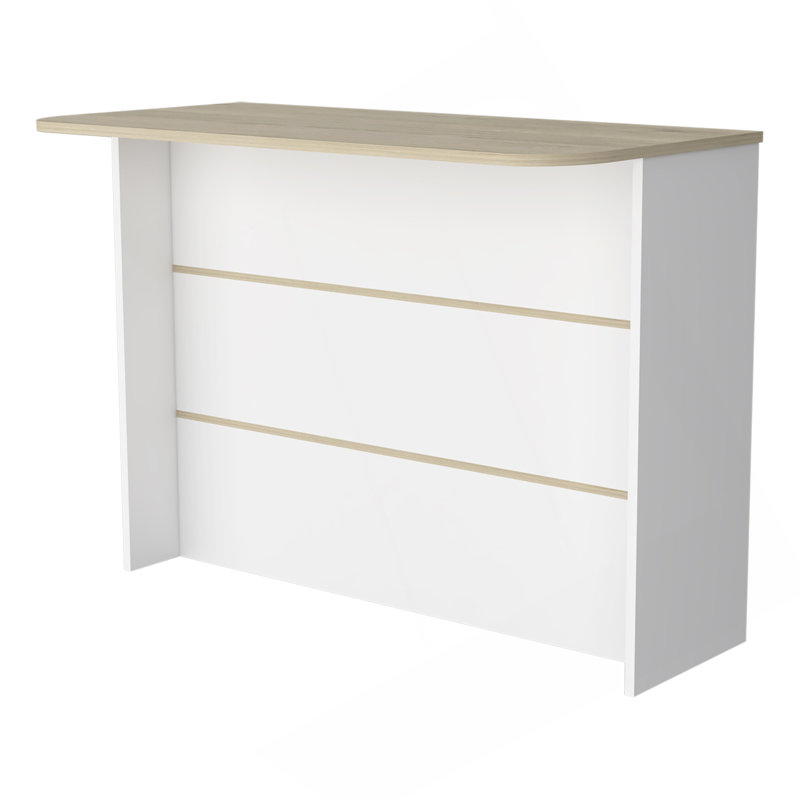 White And Light Pine 3-Tier Shelf Kitchen Island