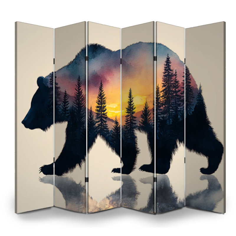 Cloison pliante 6 panneaux paravents animaux de la forêt royale, 6, H 71 po x l 96 po x P 1 po