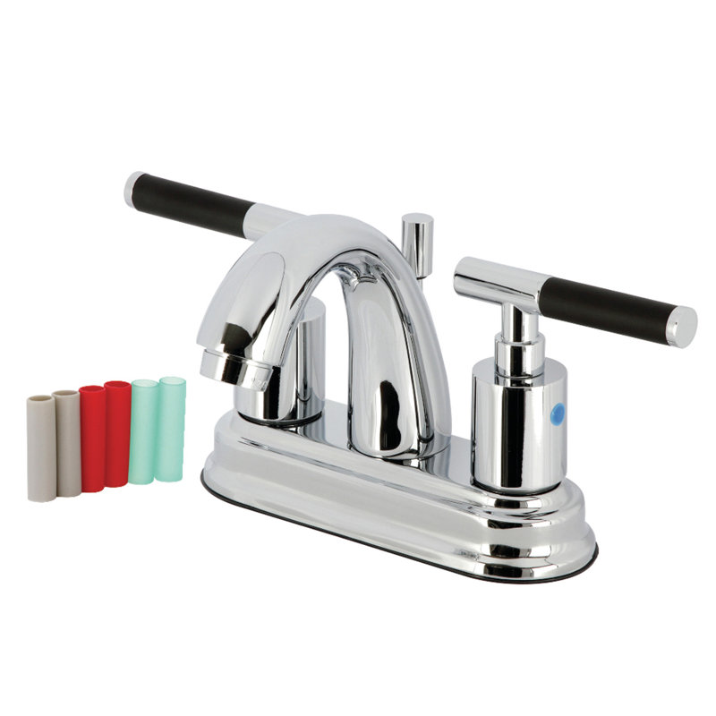 Robinet de salle de bain central Kaiser avec bonde, Chrome poli