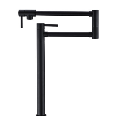 Pot Filler Faucet With Extension In Matte Black - Brass, Arm For Convenient Use, Double Handles To Adjust Water Flow, Faucet, Managed Release, Corrosion & Surface Layer
