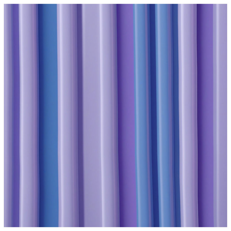 Rideaux de douche très longs à rayures bleues et mauves, L 70 po x H 72 po