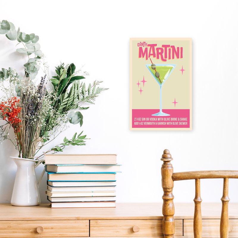 Classic Dirty Martini Classic Contemporary Wall Art Print by WallChart Art Studio - Print, 45.72cm H x 30.48cm W