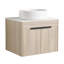 Meuble-lavabo mural simple 23,6 po avec meuble-lavabo en pierre frittée Hamedi