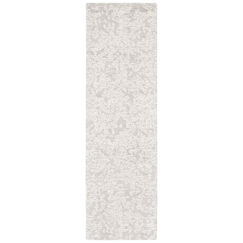 Amaya Hand Tufted Wool/Cotton Oriental Rug in Light Gray, Runner 2'3" x 8'