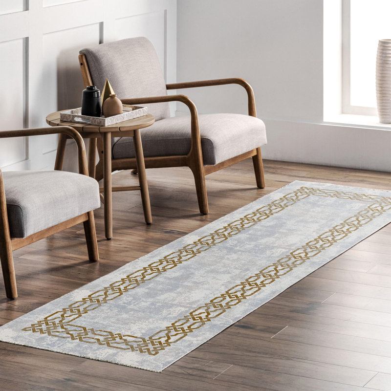 Tapis rectangulaire Zyir avec envers antidérapant, Tapis de couloir 2 pi 8 po x 6 pi 7 po