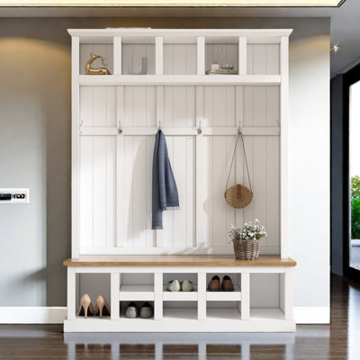 59'' Wide Hall Tree with Shoe Storage