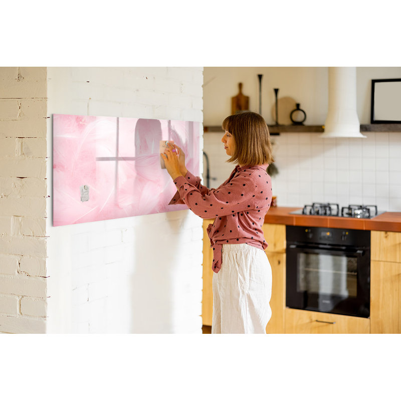 Magnetic Memo Board Whiteboard - 120 x 60 cm - With Marker and Magnets - Feathers abstraction