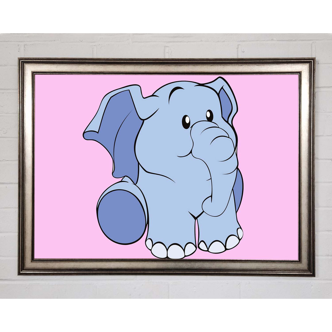 Happy Baby Elefant Rosa - Einzelner Bilderrahmen Kunstdrucke