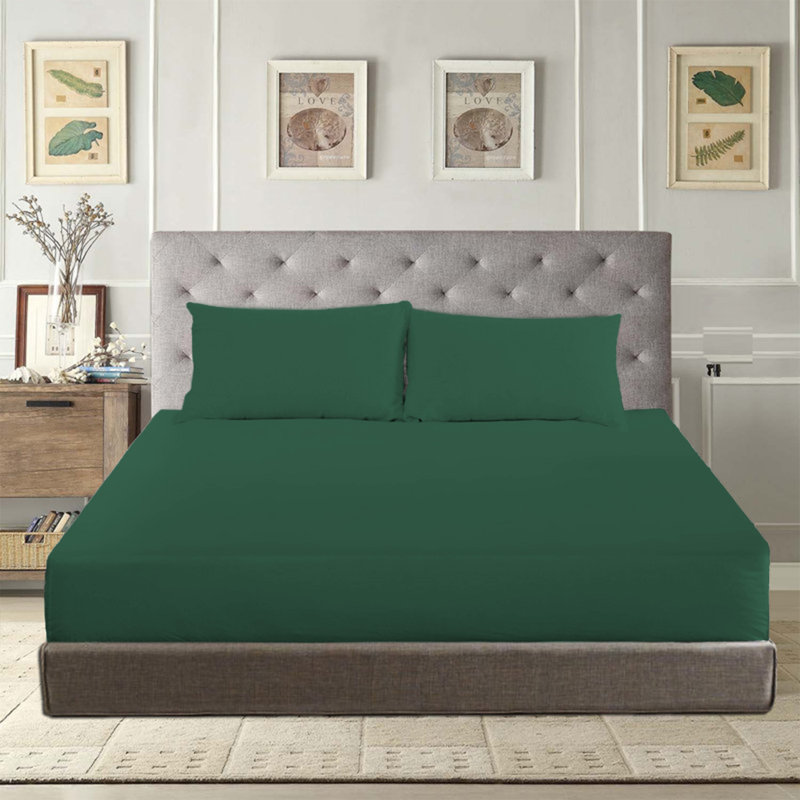 Boothby Microfiber Brushed Fitted Sheet, Kingsize (5'), Emerald