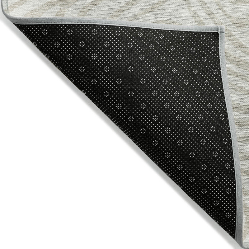 Tapis extérieur lavable abstrait ivoire et beige 8 pi x 10 pi