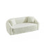 Canapé inclinable convertible incurvé de 87 pouces, canapé-lit 2 en 1 escamotable, avec base coulissante et siège profond, comprend deux coussins, fauteuil inclinable en chenille, aucun assemblage requis, beige