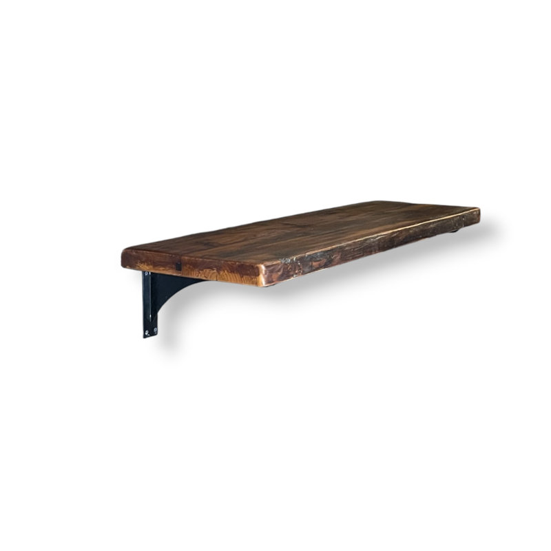 Tablette flottante robuste en bois rustique, H 9 po x l 48 po x P 9 po