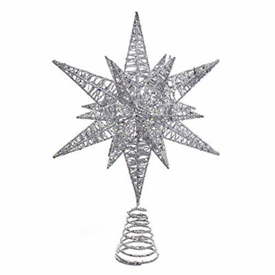Kurt Adler Glitter Wire 3D Star Treetop
