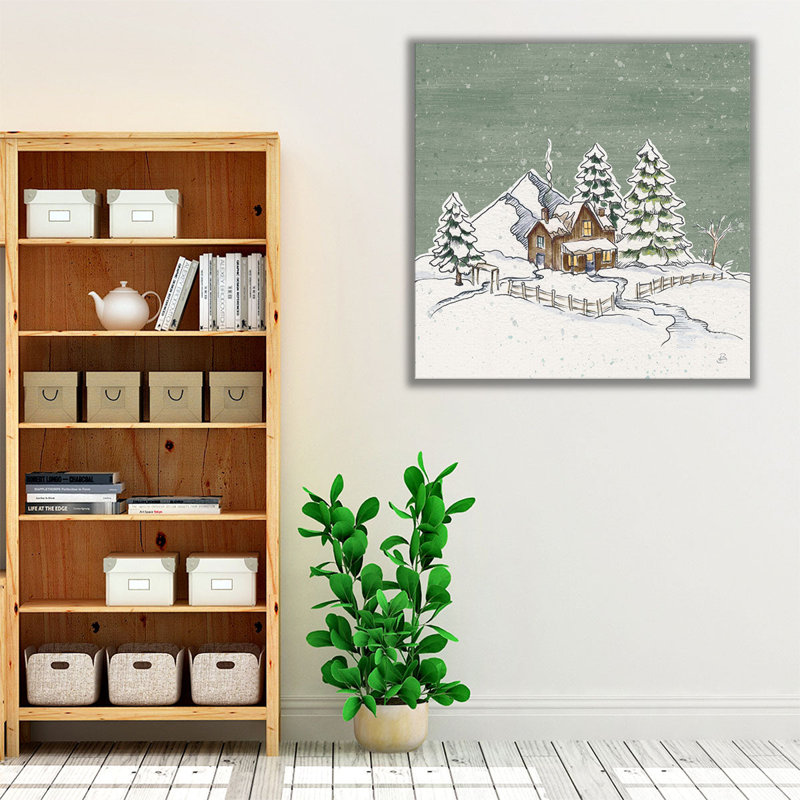 Holiday Toile Cabin - reproduction d'art sur toile, H 12 po x l 12 po