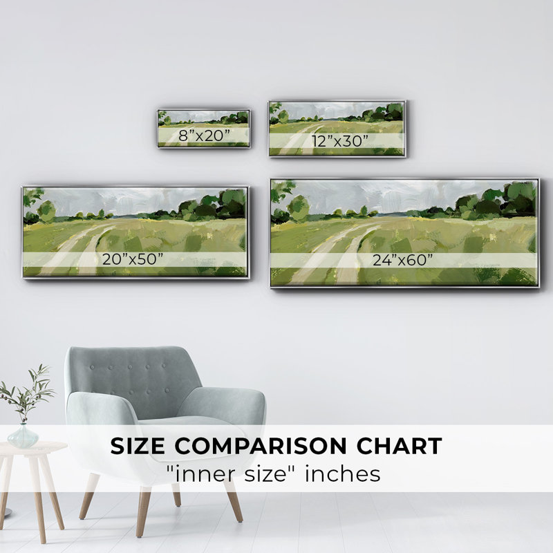 " Meadow Trail I ", 24" H x 60" W x 1.5" D, Silver