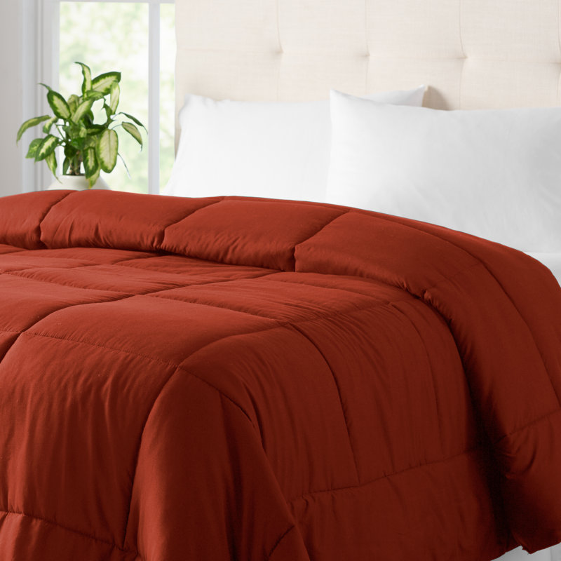 Édredon en duvet synthétique toutes saisons - Basics by Wayfair ™, Double/grand, Rouille