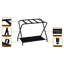 Porte-bagages pliable en métal avec tablette de rangement