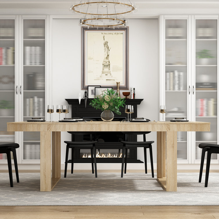 Rectangular Wood Grain Dining Table