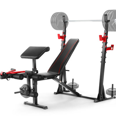 900 Lb Capacity Professional Weight Bench Set With Barbell Rack, Leg Extension & Curl, Preacher Pad And Safety Spotter For Home Gym