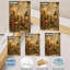 Bougies de Noël vintage et lanterne rustique avec pin et baies, fond de partition musicale ancienne, décoration murale hivernale sur toile-398202628