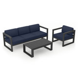Avion 3 Piece Sofa Seating Group with Sunbrella Cushions