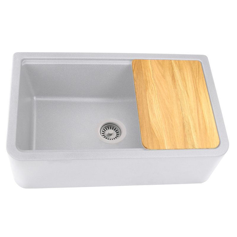 Farmhouse Apron 32.75'' L Single Basin Kitchen Sink, Gray