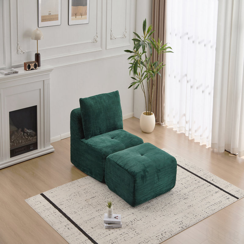 Chaise longue simple pour le salon, Vert
