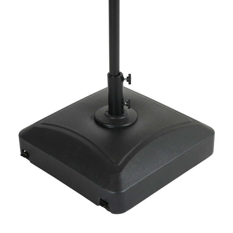 Penrith 293cm Lighted Cantilever Parasol with Crank Lift , Counter Weights Included, Dark Grey