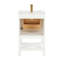 Meuble-lavabo en bois massif blanc préassemblé de 20 po, lavabo intégré en céramique, pieds d'armoire amovibles, tablette réglable, montage sur porte adapté aux petites et élégantes salles de bain, hauteur du produit