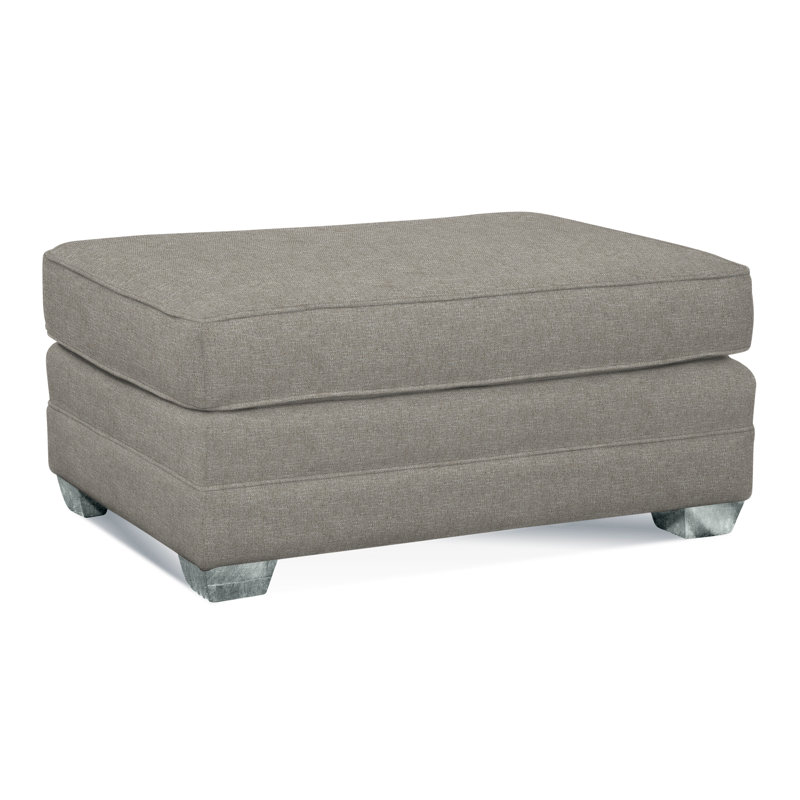 Bedford Upholstered Ottoman, Nickel , Basic Gray; 0317-83