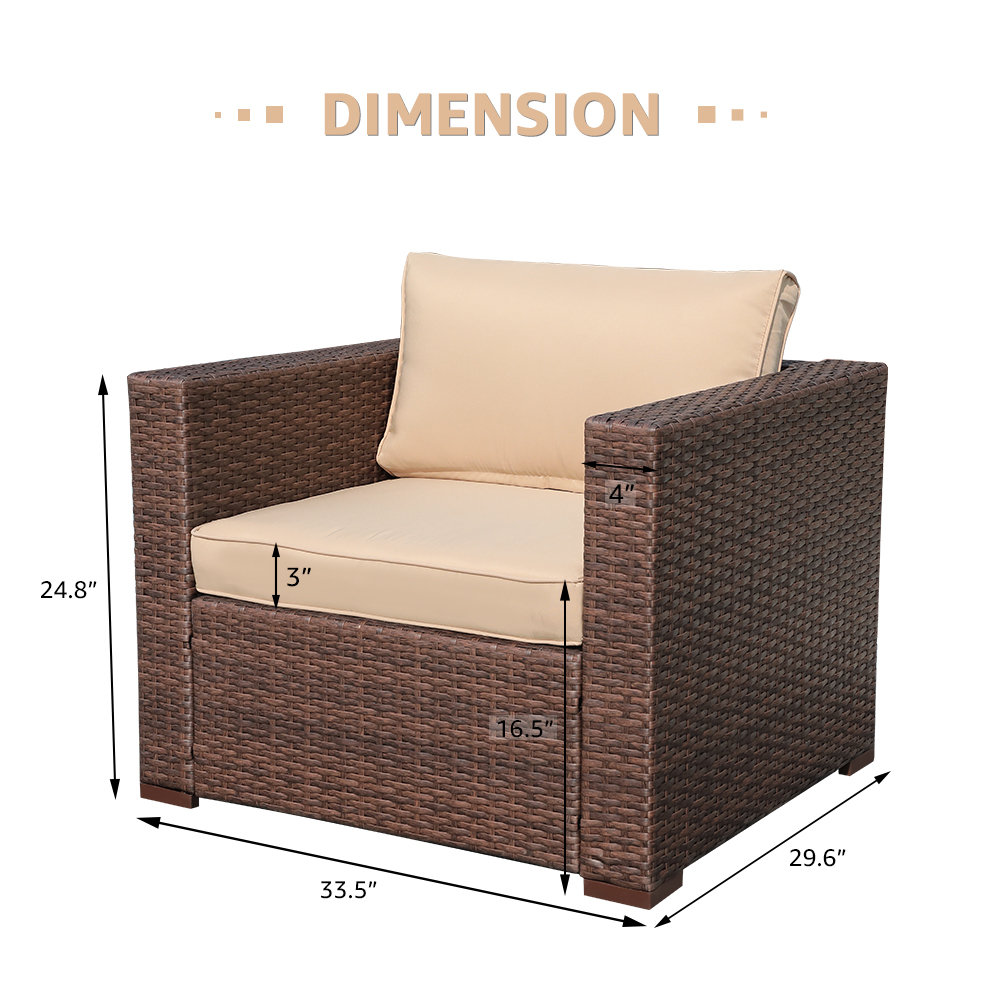 Ebern Designs Kariotta Patio Chair with Cushions & Reviews Wayfair