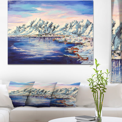 « norvégien village reine », impression sur toile tendue