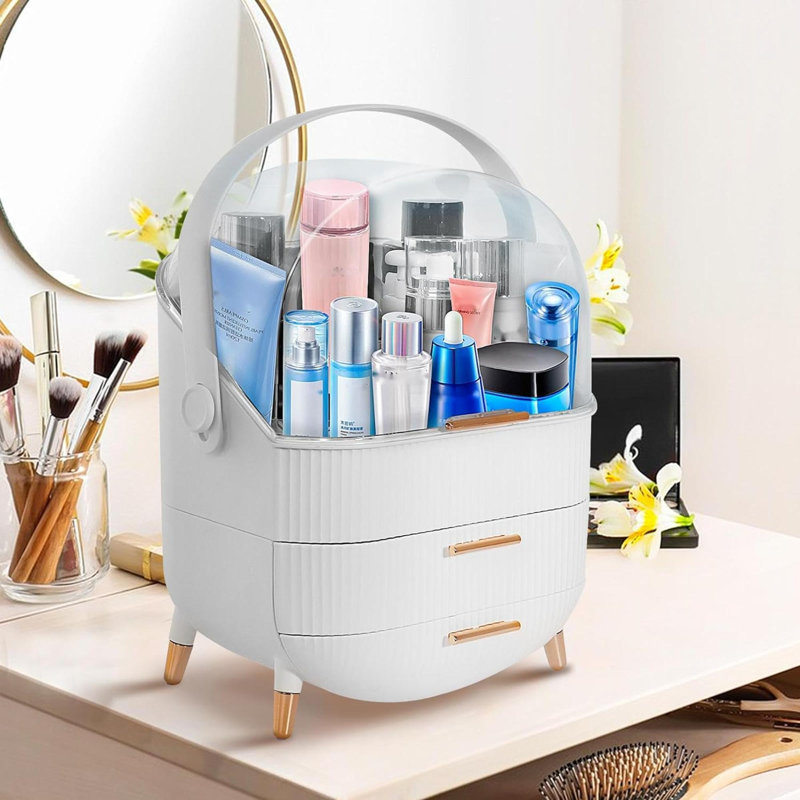 Organisateur de maquillage en plastique Yovana, Blanc