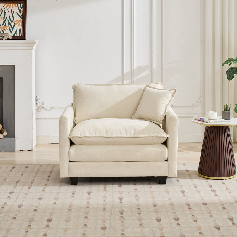 Canapé simple moderne en chenille moderne, Beige