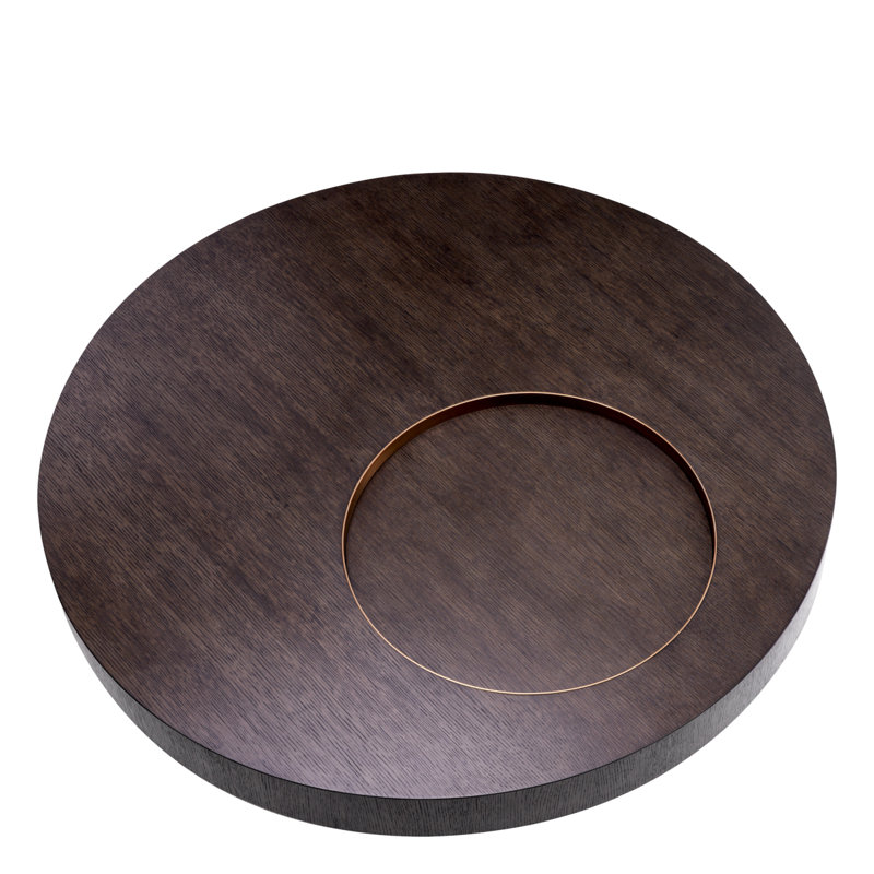 Otus Coffee Table, Mocha Top/Brushed Brass Base