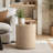 Round End Table with Mars Pattern for Living Room, Modern Drum Circle Side Table