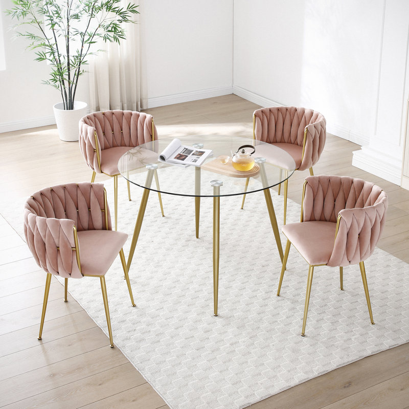 Chaises de salle à manger Holt, Rose