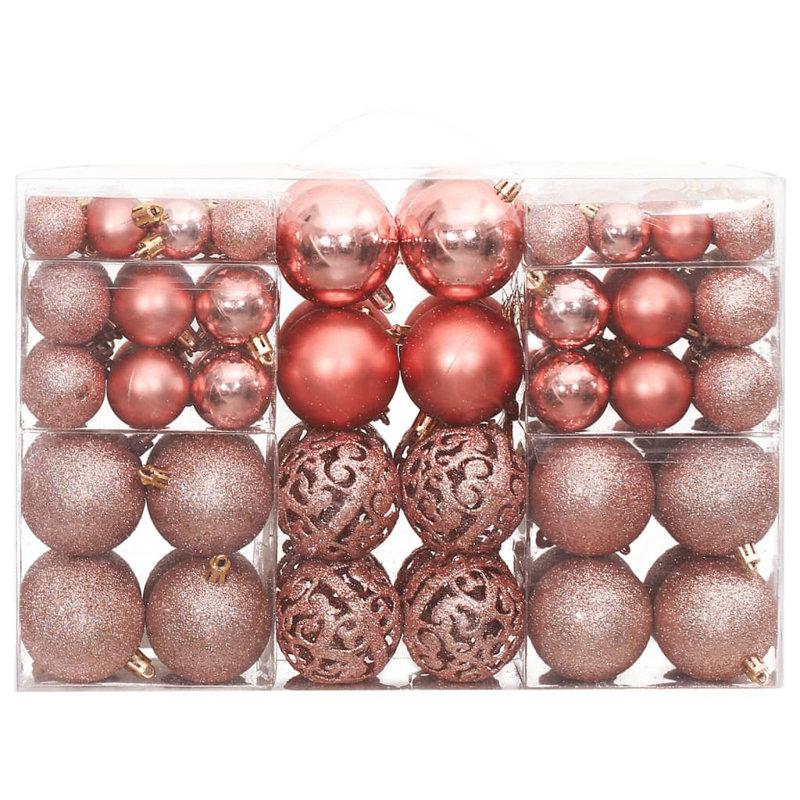 6cm Solid Colour Bauble, Pink and Rose