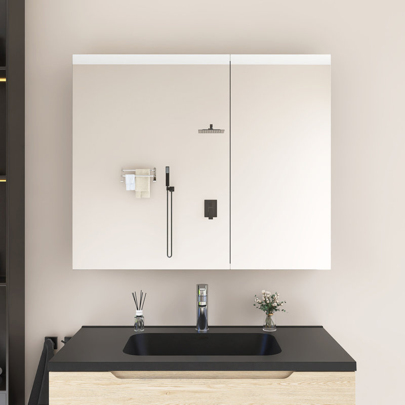 Rectangular Medicine Cabinet With Mirror, 30" H x 36" W x 4.81" D