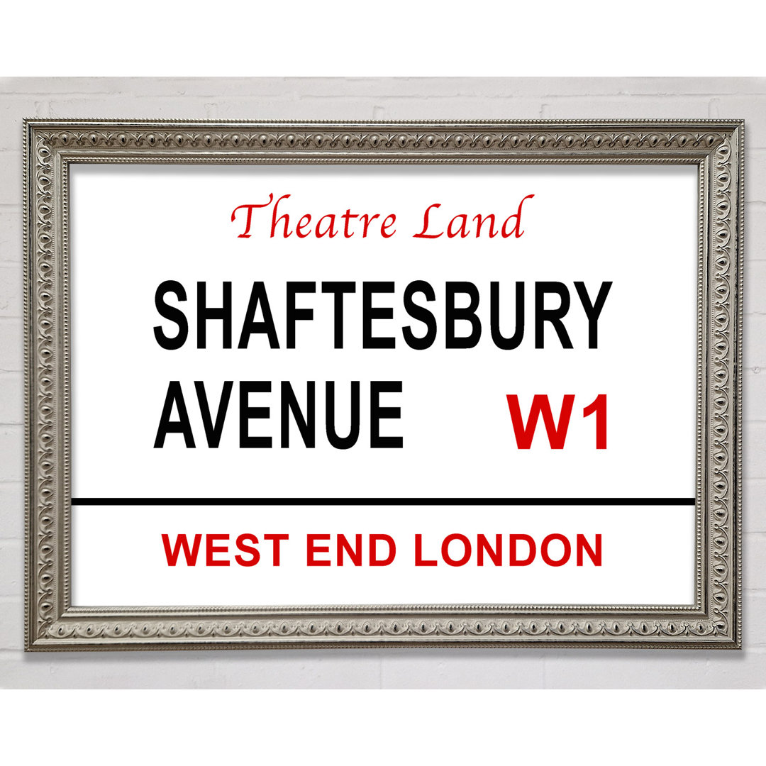 Shaftesbury Avenue Schilder - Einzelne Bilderrahmen Kunstdrucke