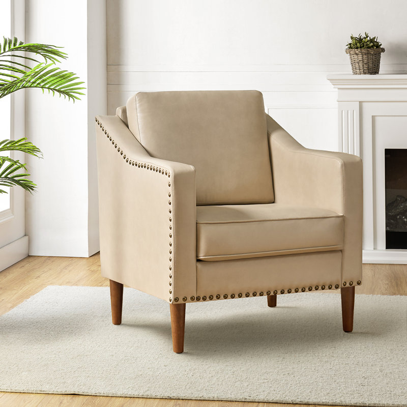 Upholstered Accent Chair, Beige